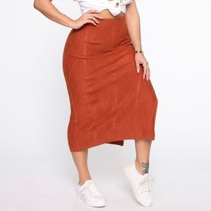 Chillin With You Midi Skirt - Rust